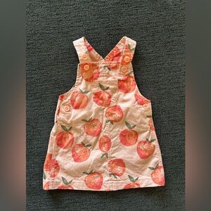 Carter's Baby Girl Pink Peach Pattern Denim
Pinafore Overall Dress Size 9 Month